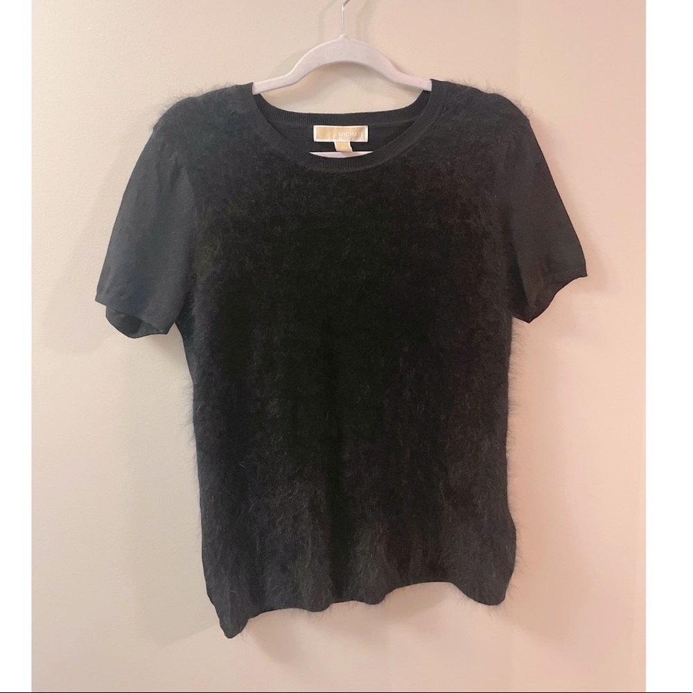 Michael Kors Black Faux Fur Top